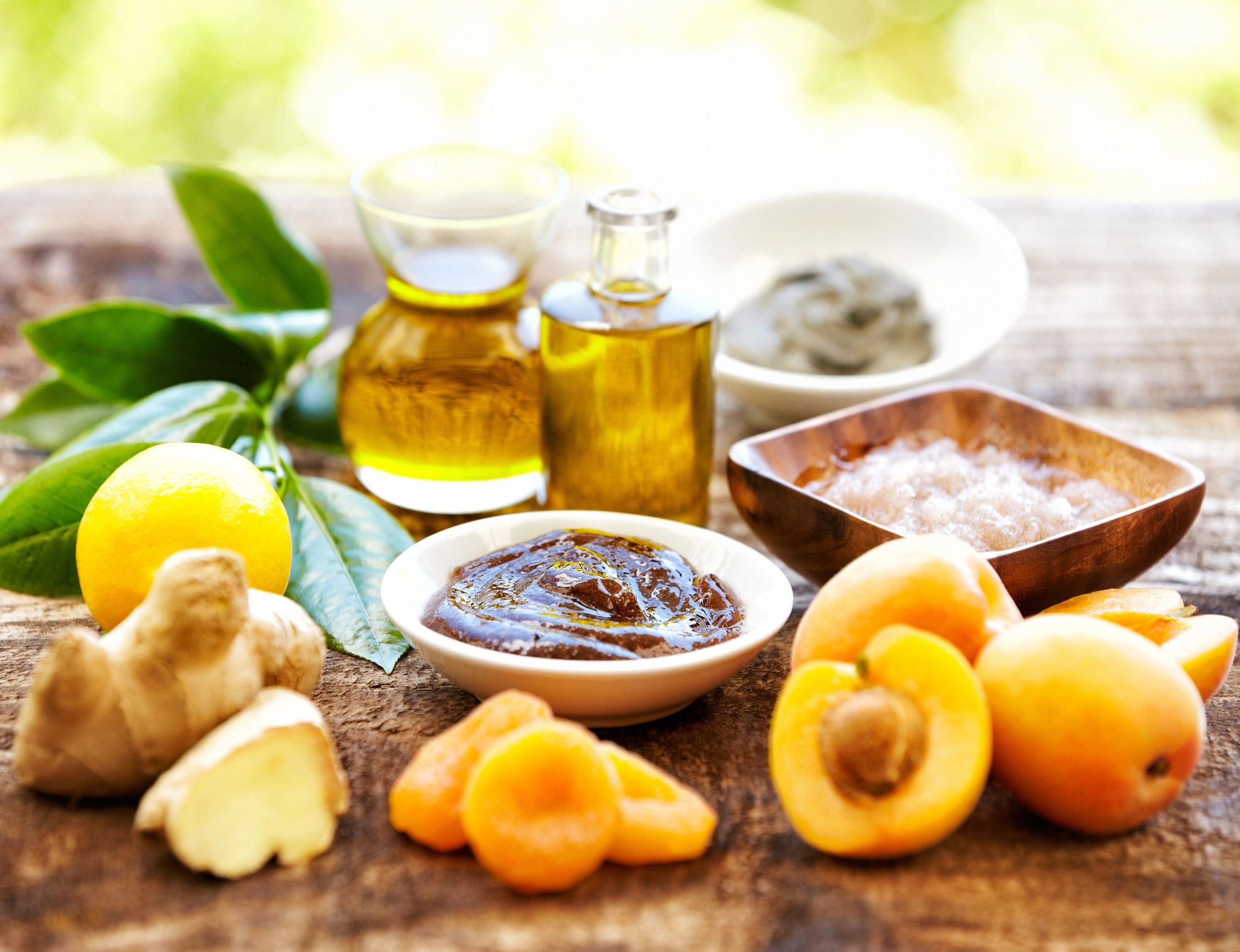 Massage oils and natural spa products representing deep tissue massage