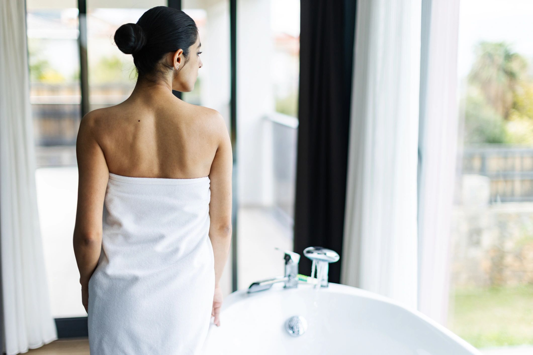 Portrait of a relaxed woman client